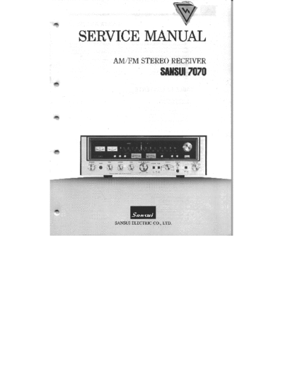 Sansui 7070 Service manual for Sansui 7070 receiver-amplifier